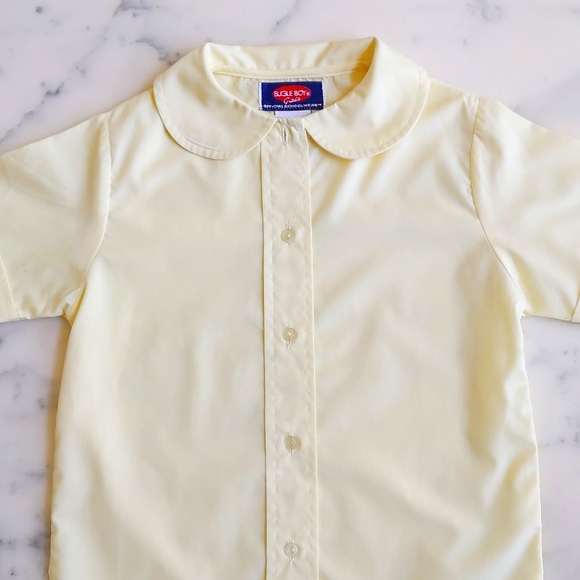 Bugle Boy Gals Cotton Blended School Wear Button Down Short Sleeve Shirt. - Picture 4 of 4